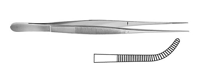 POTTS-SMITH Пінцет анатомічний; зігнутий; із зубчиками; 21,0см; ширина бранш 1,8+/-0,2. Tontarra Medizintechnik GmbH